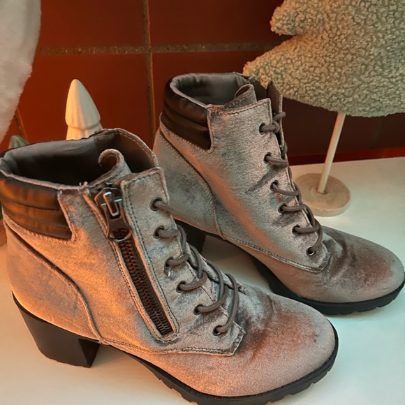 Madden Girl Velvet Combat Boots - Picture 3 of 8